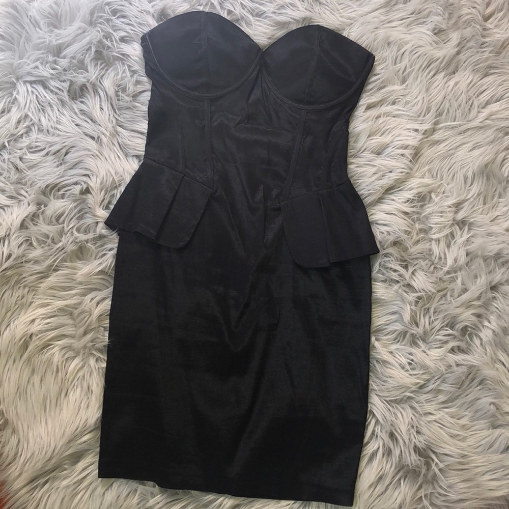 Black strapless dress